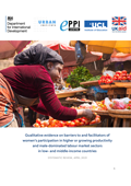 Barriers & facilitators to women's participation report cover